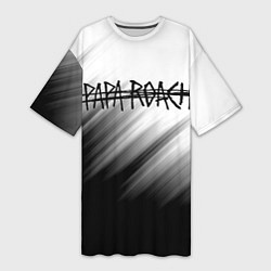 Футболка женская длинная Papa roach Streak logo, цвет: 3D-принт