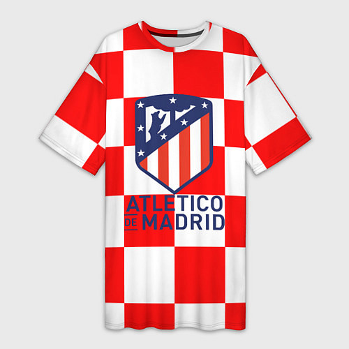 Женская длинная футболка Atletico madrid кубики / 3D-принт – фото 1