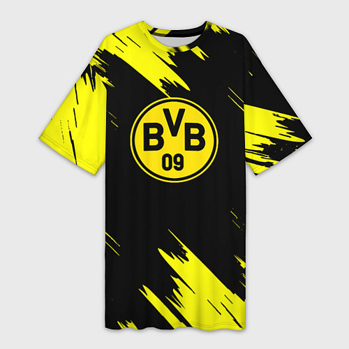Женская длинная футболка Borussia texture / 3D-принт – фото 1