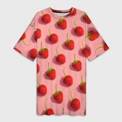 Женская длинная футболка Strawberry Pattern