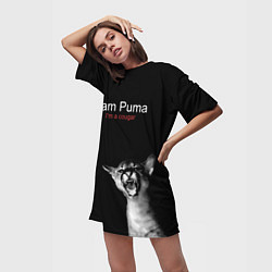 Футболка женская длинная Im a Puma Im a cougar, цвет: 3D-принт — фото 2