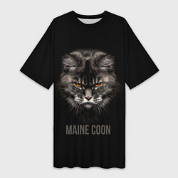 Женская длинная футболка Maine coon - кот
