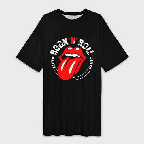 Женская длинная футболка PARTY ROCK N ROLL PARTY / 3D-принт – фото 1