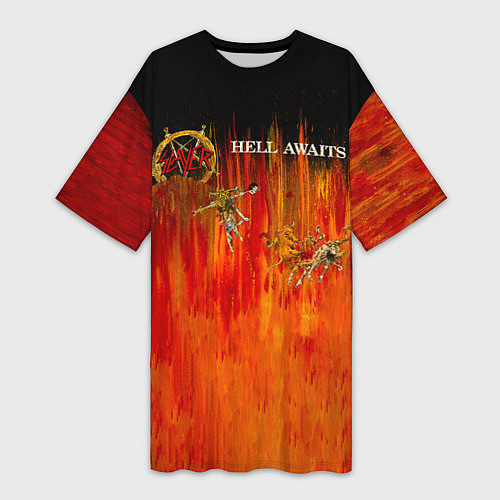 Женская длинная футболка Hell Awaits - Slayer / 3D-принт – фото 1