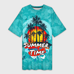 Женская длинная футболка Summer time - летнее время
