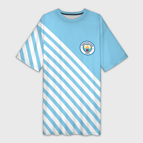 Женская длинная футболка Manchester city манчестер сити былые волосы / 3D-принт – фото 1