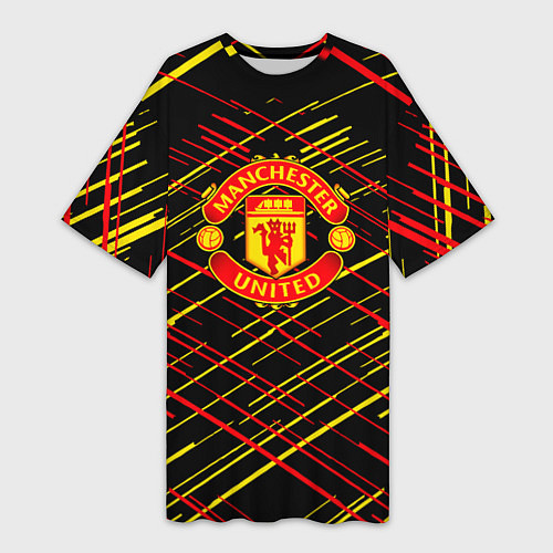 Женская длинная футболка Манчестер юнайтед manchester united / 3D-принт – фото 1