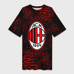 Женская длинная футболка Ac milan фк милан logo