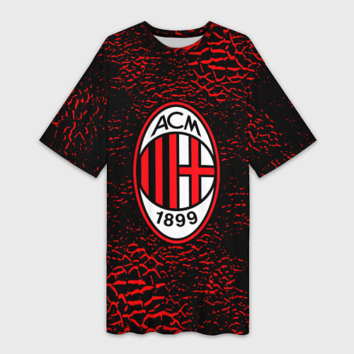 Женская длинная футболка Ac milan фк милан logo / 3D-принт – фото 1