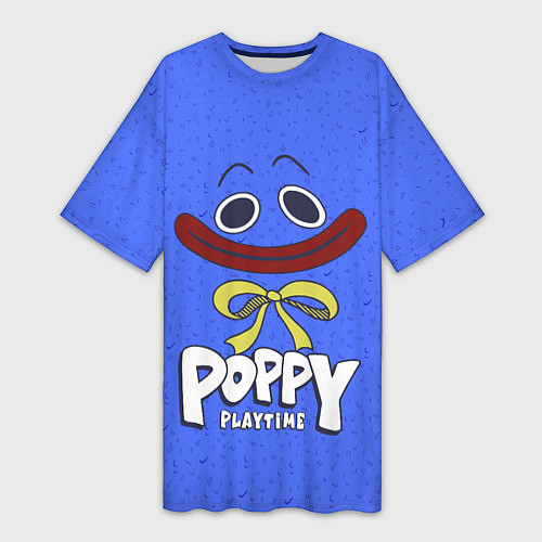 Женская длинная футболка Poppy Playtime Huggy Wuggy / 3D-принт – фото 1