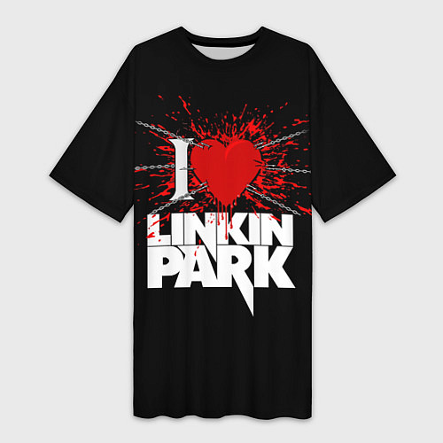 Женская длинная футболка Linkin Park Сердце / 3D-принт – фото 1