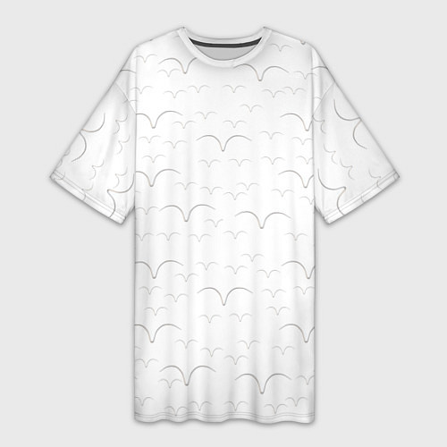 Женская длинная футболка Белые чайкив полете / 3D-принт – фото 1