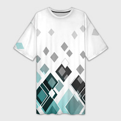 Женская длинная футболка Geometric pattern Геометрический узор ромбы