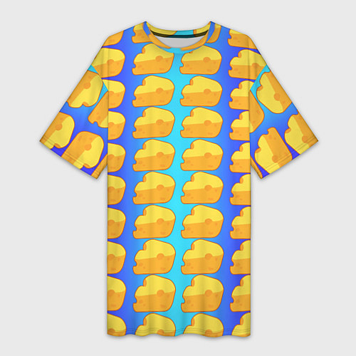 Женская длинная футболка Сыр сыр сыр / 3D-принт – фото 1