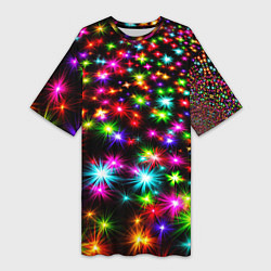 Женская длинная футболка COLORFUL COLOR STARFALL