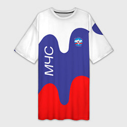 Женская длинная футболка МЧС - флаг России