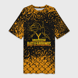 Женская длинная футболка PlayerUnknowns Battlegrounds - брызги