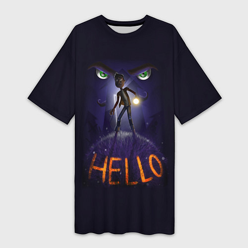 Женская длинная футболка Hello Neighbor Привет сосед HELLO / 3D-принт – фото 1