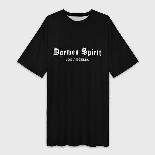 Женская длинная футболка Daemon Spirit Black - Los Angeles / 3D-принт – фото 1