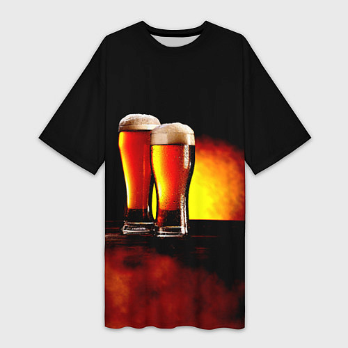 Женская длинная футболка Пивасик с Пенкой / 3D-принт – фото 1