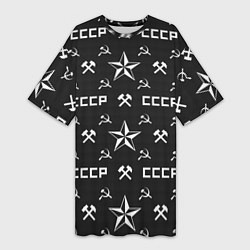 Женская длинная футболка СССР Звезды Серп и Молот