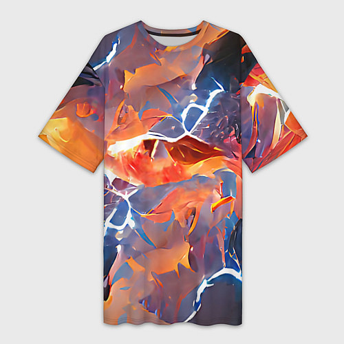 Женская длинная футболка Fire thunder / 3D-принт – фото 1