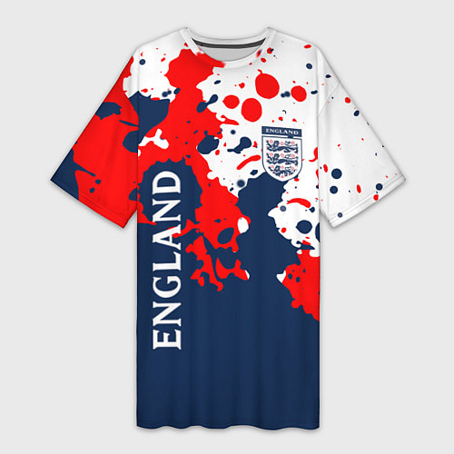 Женская длинная футболка Сборная Англии Краска / 3D-принт – фото 1