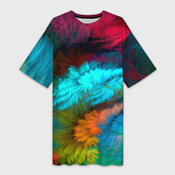 Женская длинная футболка Colorful Explosion