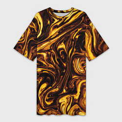 Женская длинная футболка Жидкое золото текстура