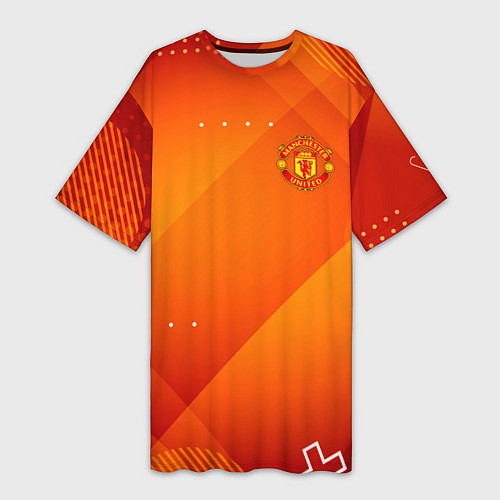 Женская длинная футболка Manchester united Абстракция спорт / 3D-принт – фото 1