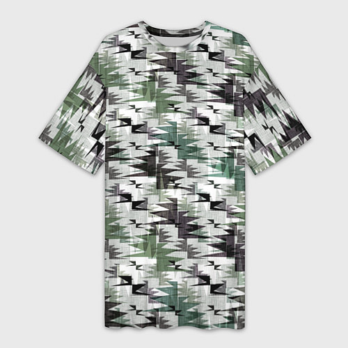 Женская длинная футболка Абстрактный камуфляжный светлый / 3D-принт – фото 1