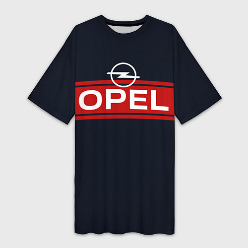 Женская длинная футболка Opel blue theme / 3D-принт – фото 1