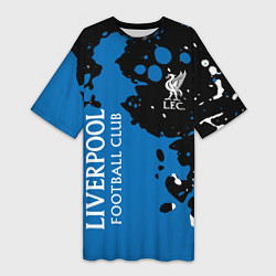 Футболка женская длинная Liverpool Краска, цвет: 3D-принт