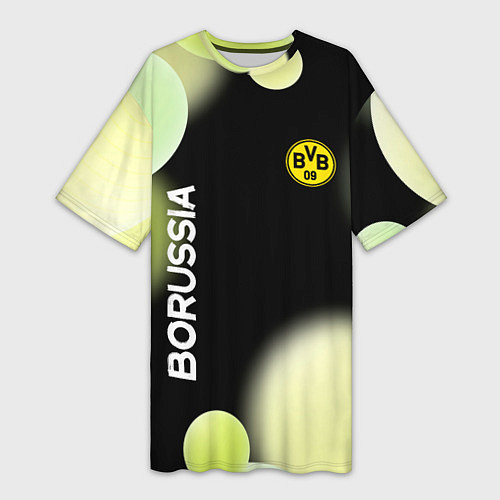 Женская длинная футболка Боруссия Абстракция / 3D-принт – фото 1