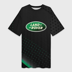 Женская длинная футболка Land rover Зелёная абстракция