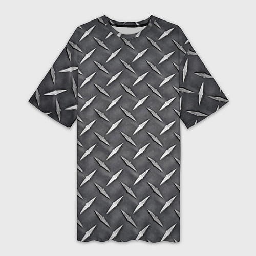 Женская длинная футболка Рифлёная металлическая поверхность / 3D-принт – фото 1