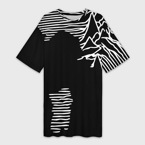Женская длинная футболка Joy Division - неровность горы / 3D-принт – фото 1