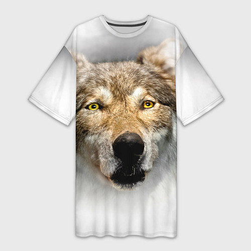Женская длинная футболка Волк: зима / 3D-принт – фото 1