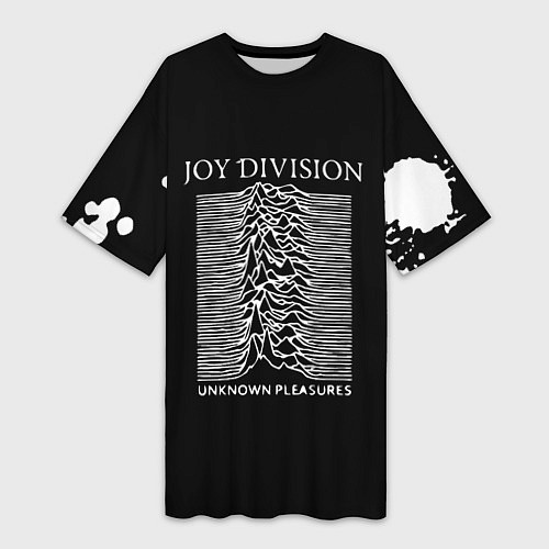 Женская длинная футболка Joy Division - unknown pleasures / 3D-принт – фото 1