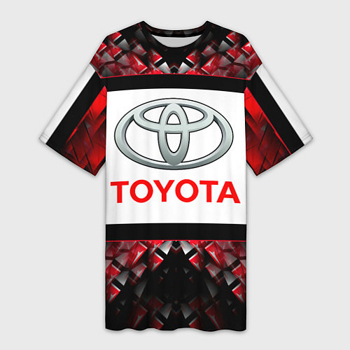 Женская длинная футболка Toyota - абстракция - лого / 3D-принт – фото 1
