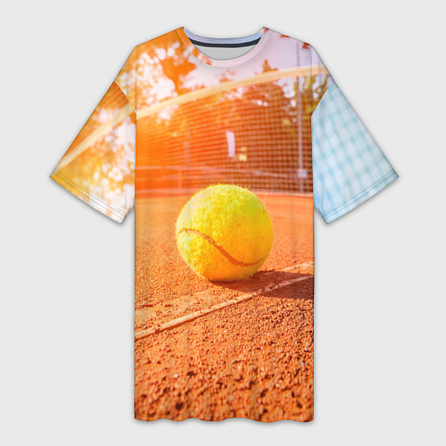 Женская длинная футболка Теннис - рассвет / 3D-принт – фото 1
