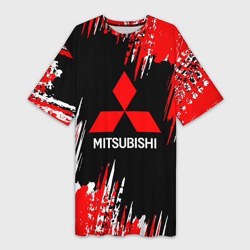Женская длинная футболка Mitsubishi - краска / 3D-принт – фото 1