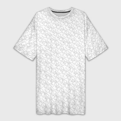 Женская длинная футболка Little Ghosts on white / 3D-принт – фото 1