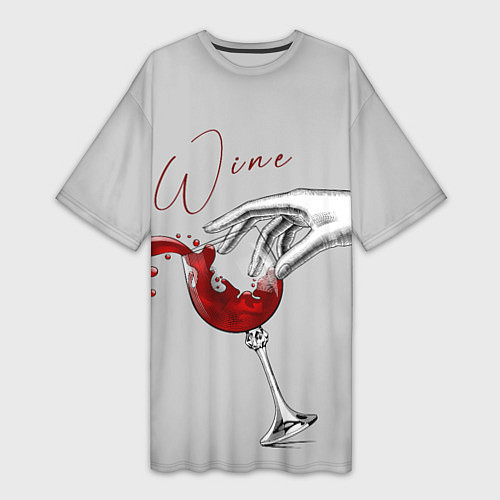 Женская длинная футболка Время винишка / 3D-принт – фото 1