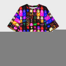Женская длинная футболка Neon glowing objects