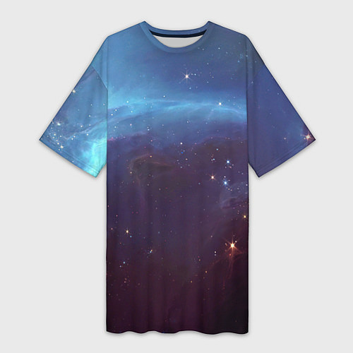 Женская длинная футболка Космический дым / 3D-принт – фото 1