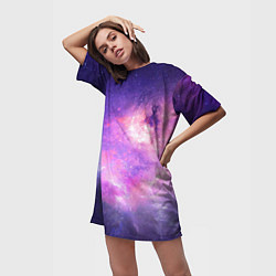 Футболка женская длинная Космическая ветренная вспышка, цвет: 3D-принт — фото 2