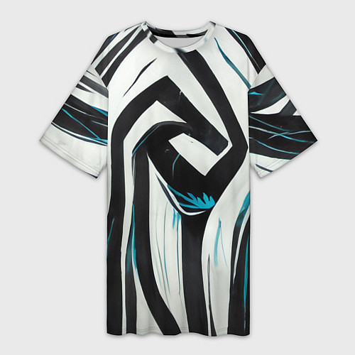 Женская длинная футболка Цифровой окрас зебры / 3D-принт – фото 1