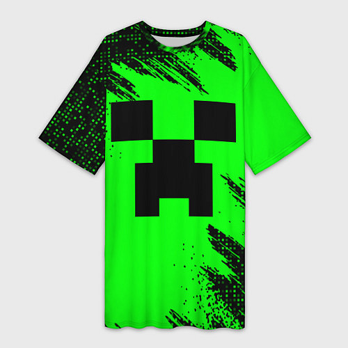 Женская длинная футболка Minecraft squares / 3D-принт – фото 1