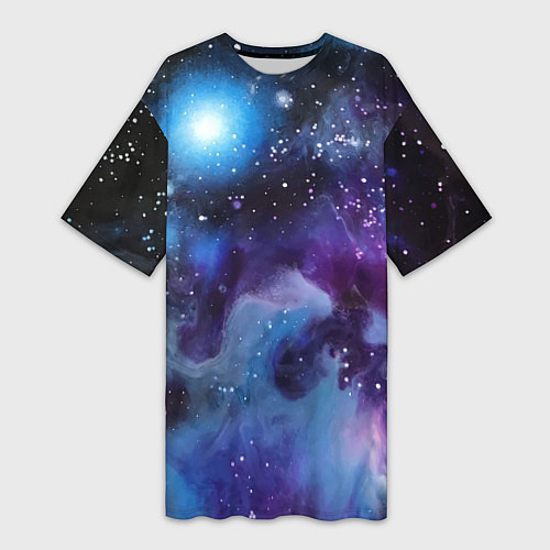 Женская длинная футболка Дым вселенной / 3D-принт – фото 1